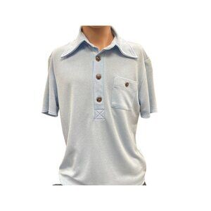 Star 69 Light Blue Short Sleeve Men's Retro Shirt Size Med SKU 1191